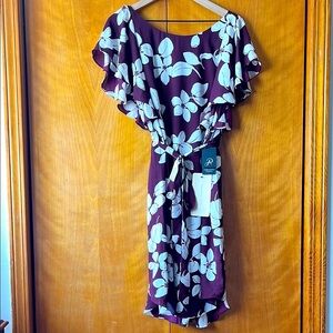 NWT Adrianna Papell Floral Purple Dress Size 14